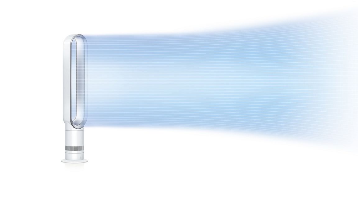 Dyson Cool AM07 — Ventilateur Tour Sans Pales (Blanc & Argent · Édition Maison)