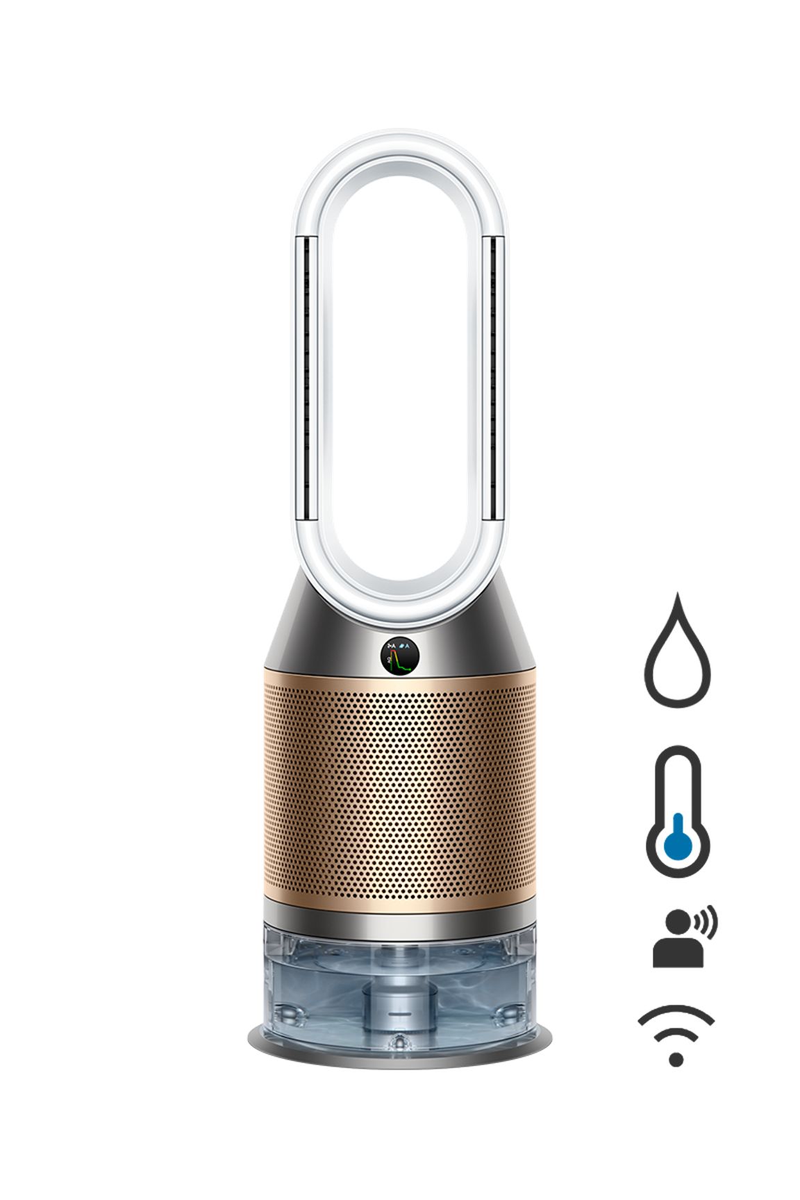 Dyson Purifier Humidify+Cool PH2 — Purificateur d'Air De-NOx Humidificateur (Blanc & Or)