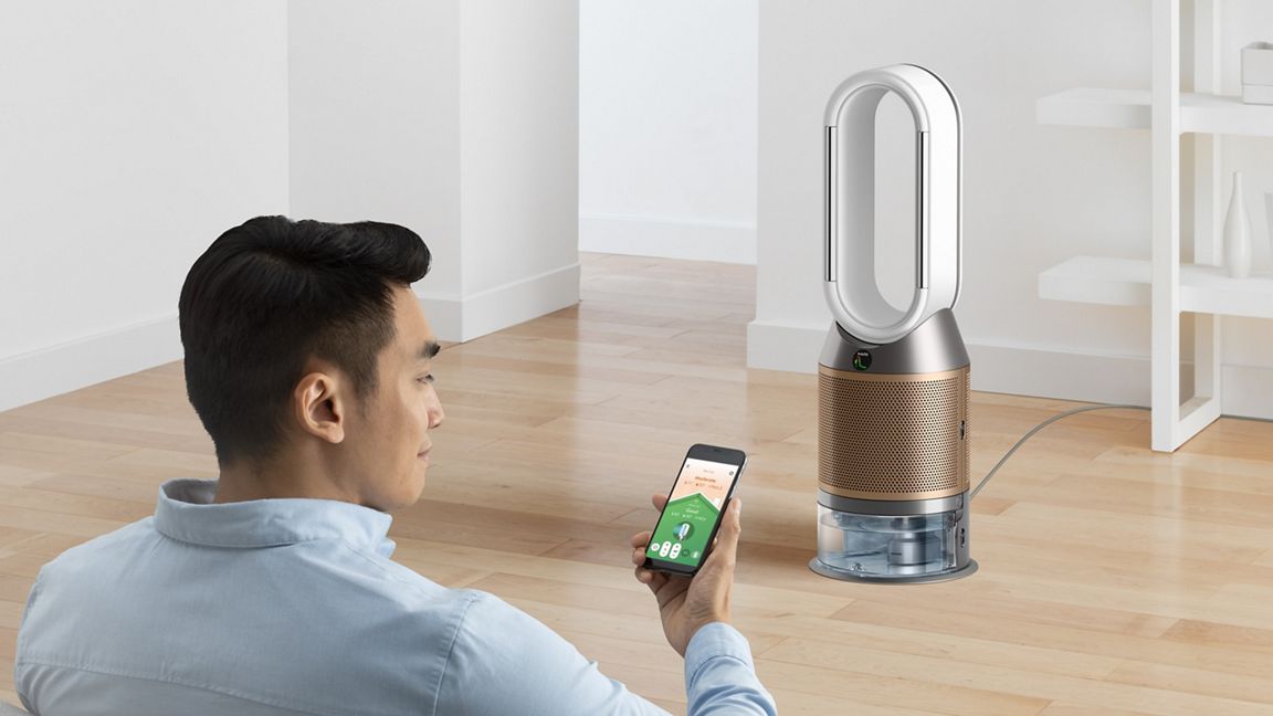 Dyson Purifier Humidify+Cool PH2 — Purificateur d'Air De-NOx Humidificateur (Blanc & Or)