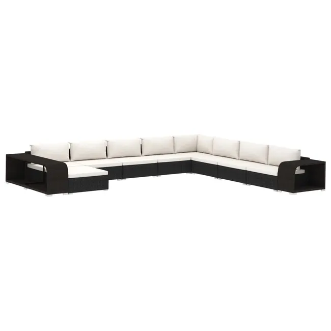 Salon de Jardin Modulable 10 Personnes — Coton Noir Premium NaterialBatik