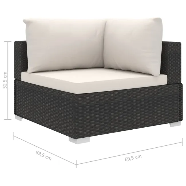 Salon de Jardin Modulable 10 Personnes — Coton Noir Premium NaterialBatik