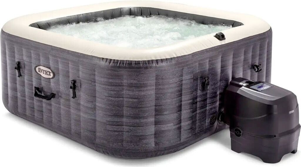 Spa gonflable Intex Greystone Deluxe 173x173 cm — 4 places · Carré · Effet pierre