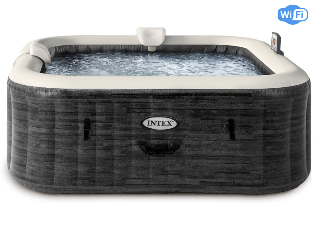 Spa gonflable Intex Greystone Deluxe 193x193 cm — 6 places · Carré · 170 jets