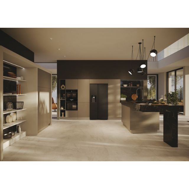 Haier SBS 90 Series 5 HSW59F18EIPT — Réfrigérateur Américain 601L · No Frost · Distributeur Eau & Glace · hOn WiFi · Noir Mat