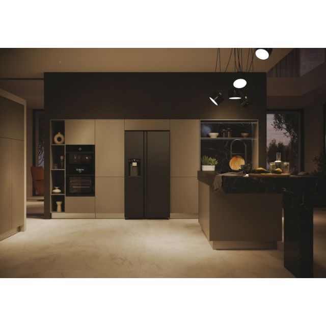 Haier SBS 90 Series 5 HSW59F18EIPT — Réfrigérateur Américain 601L · No Frost · Distributeur Eau & Glace · hOn WiFi · Noir Mat