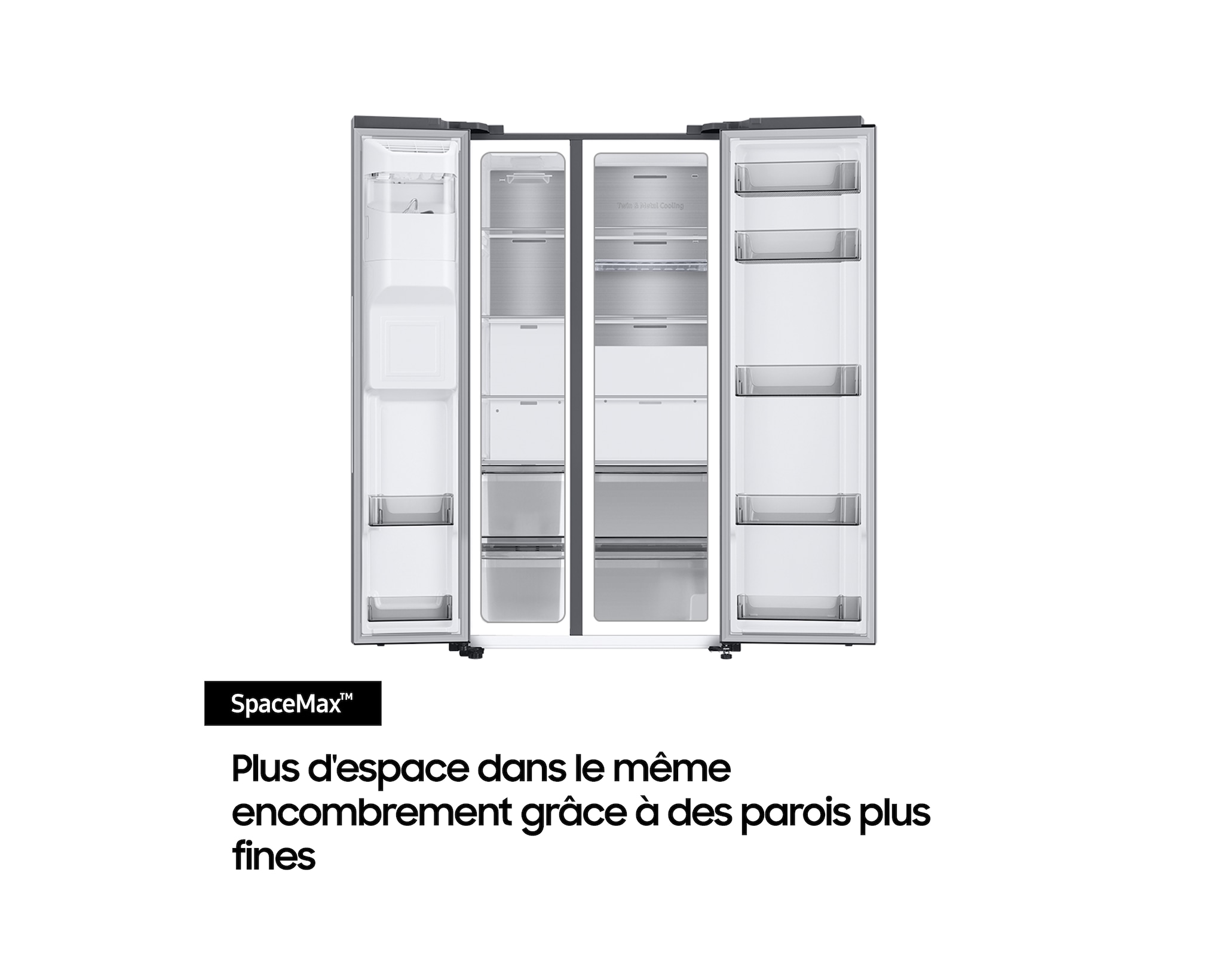 Samsung RS70F64KETEF BESPOKE AI Energy — Réfrigérateur Américain 640L · SmartThings · SpaceMax™ · Twin Cooling Plus · Platinum Inox