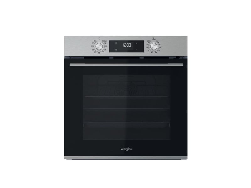 Whirlpool OMK58RUOX — Four Encastrable 71L · Pyrolyse + Hydrolyse FlexiClean · Cuisson 3 Niveaux · Rails Télescopiques · Inox