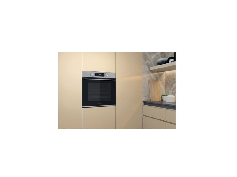 Whirlpool OMK58RUOX — Four Encastrable 71L · Pyrolyse + Hydrolyse FlexiClean · Cuisson 3 Niveaux · Rails Télescopiques · Inox