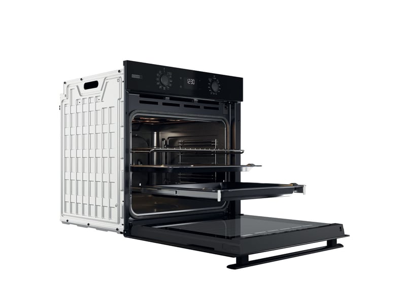Whirlpool OMSR58RU1SB Steam+ — Four Encastrable Vapeur 71L · 10 Modes · Pyrolyse + Hydrolyse · Cuisson 3 Niveaux · Soft-Close · Noir