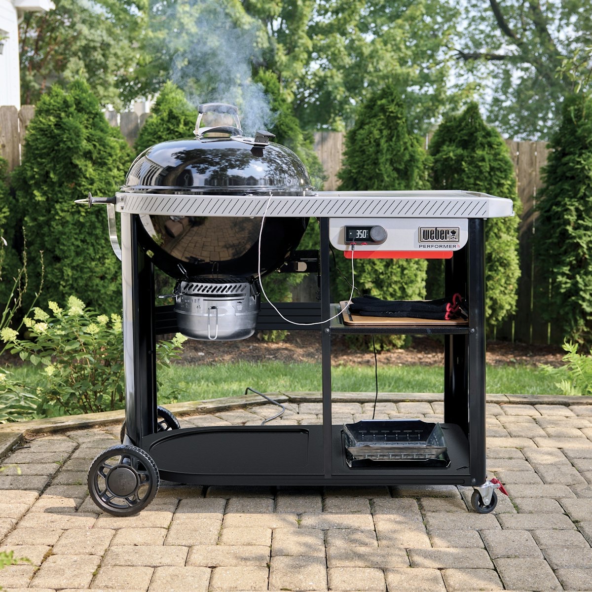 Weber Performer Premium Smart — Barbecue Charbon Connecté Ø 57 cm avec Kit Cuisson